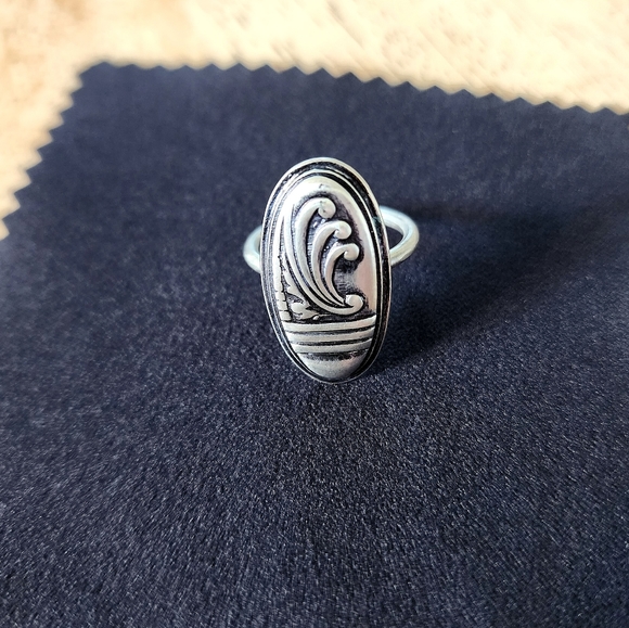 Handmade Art Nouveau Sterling Silver ring, size 6.5 - Picture 2 of 7